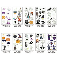 Eco-friendly Carton Style Halloween Party Face & Body Glow In The Dark Tattoo Sticker For Kids