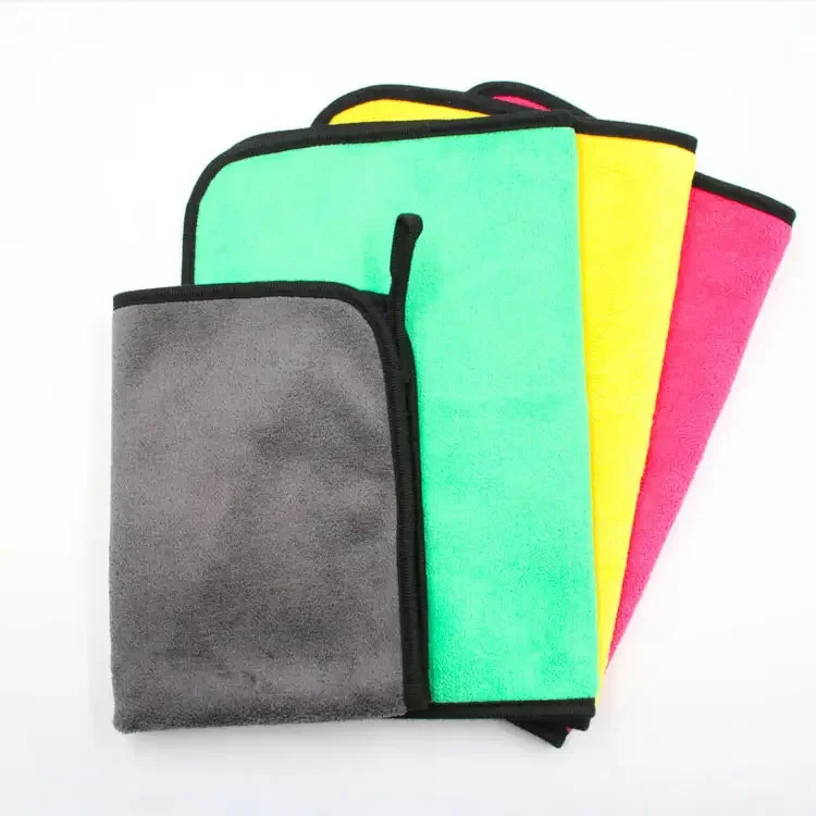 Manufacturer Microwave 500 Gsm  Absorbent Plush Detailing Microfiber Cleaning Car Towel Car Wash Drying Towel For Car