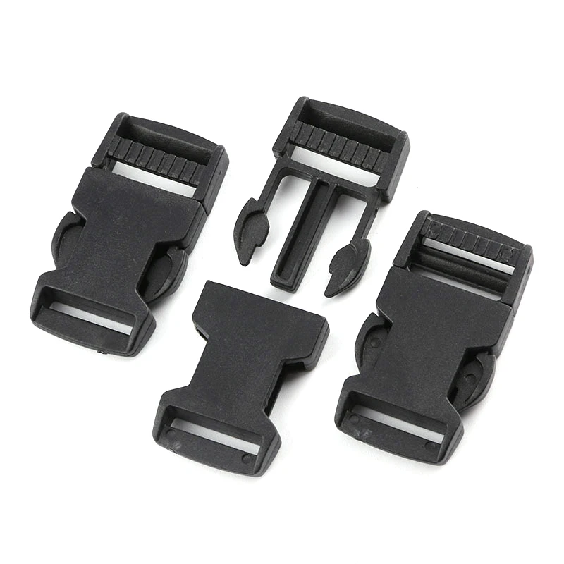 100PCS/Bag 20-50mm Plastic buckle for luggage accessories Black plastic buckles Backpack belt safety adjustment buckle
