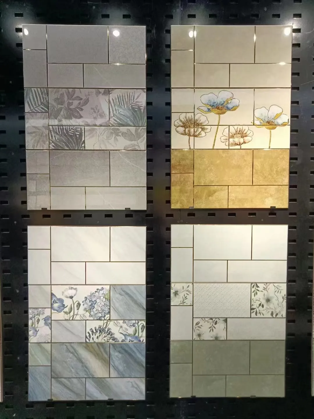 Interior bathroom wash basin mirror wall white ceramic tile 30x60 golden line