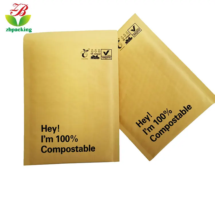 Custom Biodegradable Packaging Bag Padded Envelopes Cornstarch Based Biodegradable Bags Heshan Ch Pack Compostable Bubble Mailer
