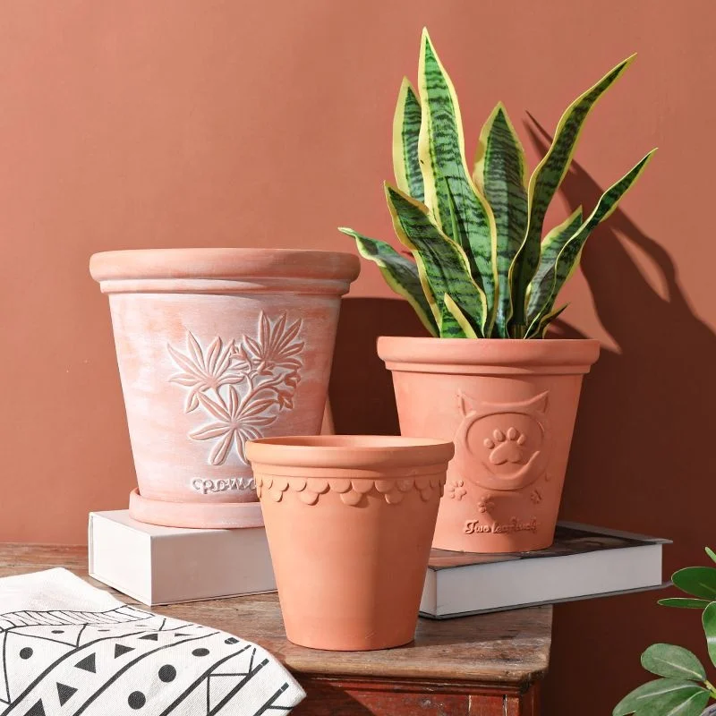 Hot Sale Terracotta Clay Planter Indoor Outdoor Garden Pot for Succulents Cacti Olive Flower Floor Hanging Use Wholesale