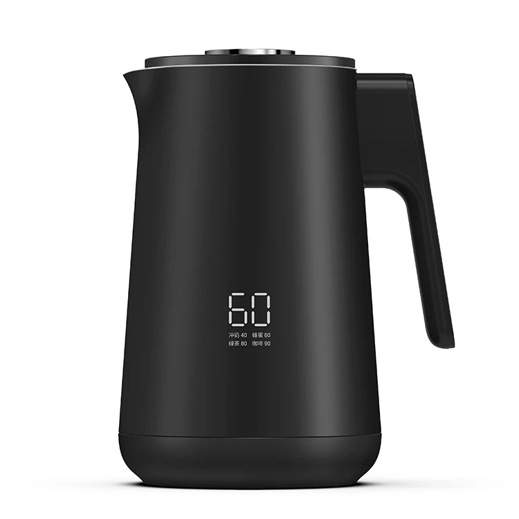 Wholesale Fashion Design 304 Stainless Steel Black Smart LED Display 1.7l Simplicity  Electric Kettle