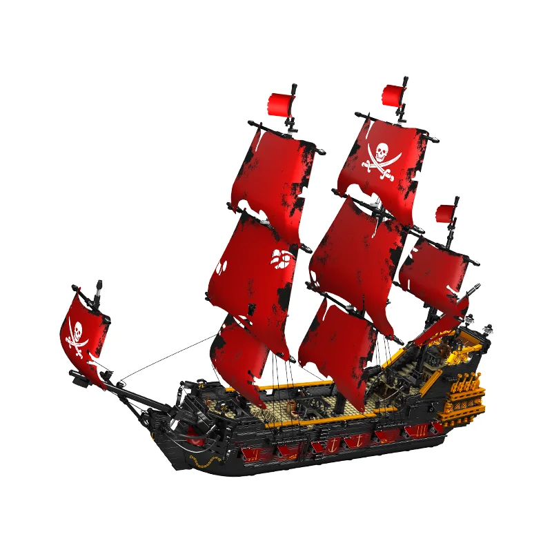 MOULD KING 13109S  The Revenge red sails Model Building Blocks bricks Pirate Ship toy ship model set building block