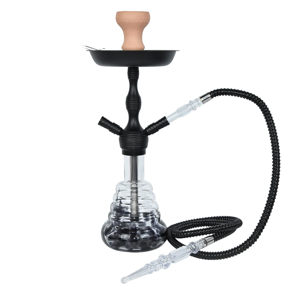 Hot sale wholesale cheap smoking glass customized classic hookah shisha with 2 hoses aluminum hookah nargile hookah