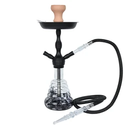 Hot sale wholesale cheap smoking glass customized classic hookah shisha with 2 hoses aluminum hookah nargile hookah