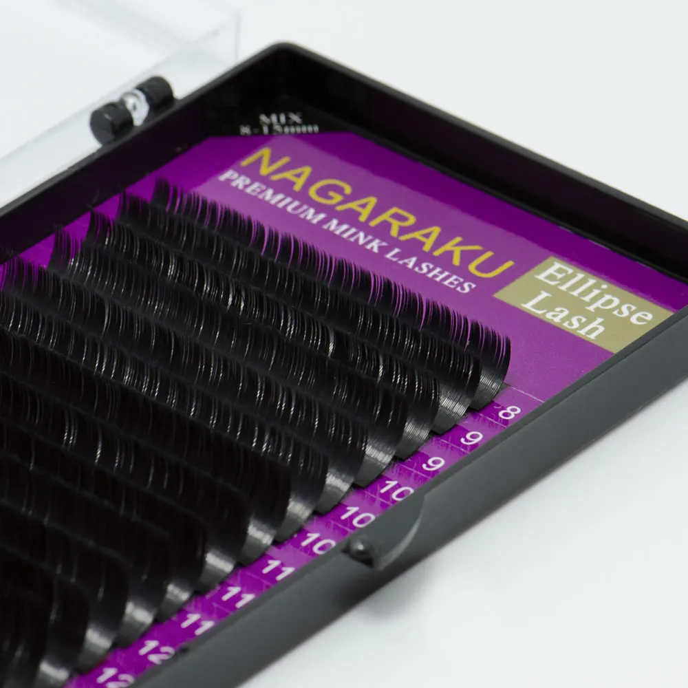 
NAGARAKU Individual Eyelash Extensions Ellipse Mink Lash Extension Supplies Flat Private Label Bulk Wholesale Eyelashes Vendor 