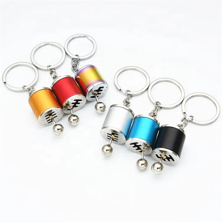 Stock 3D Alloy Gear Car Keychain Wholesale Metal with Enamel Printing Logo Blank Gear Box for Souvenir Key