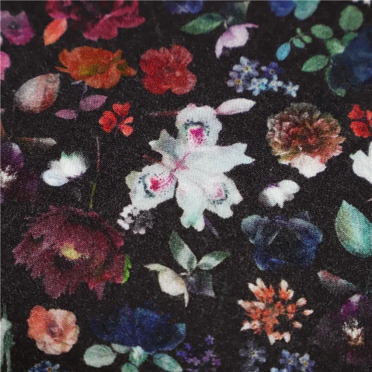 Digital Printing 95% Bamboo Fiber 5% Spandex Knitted Plain Weave Fabric