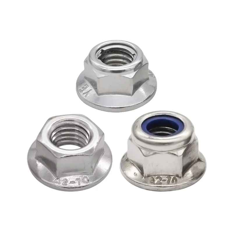 Нержавеющая сталь 18-8 супер дуплекс безопасный 2205 2507 A286 904L Inox AISI 304 316 шестигранный фланец нейлоновая вставка самоблокирующая гайка DIN6926