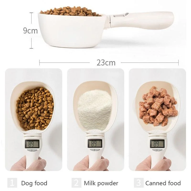 Large Capacity 800g/0.1g Pet Feeding Scale High Accuracy Cat Dog Food Scale Portable Home Kitchen Digital Measuring Spoon Scales