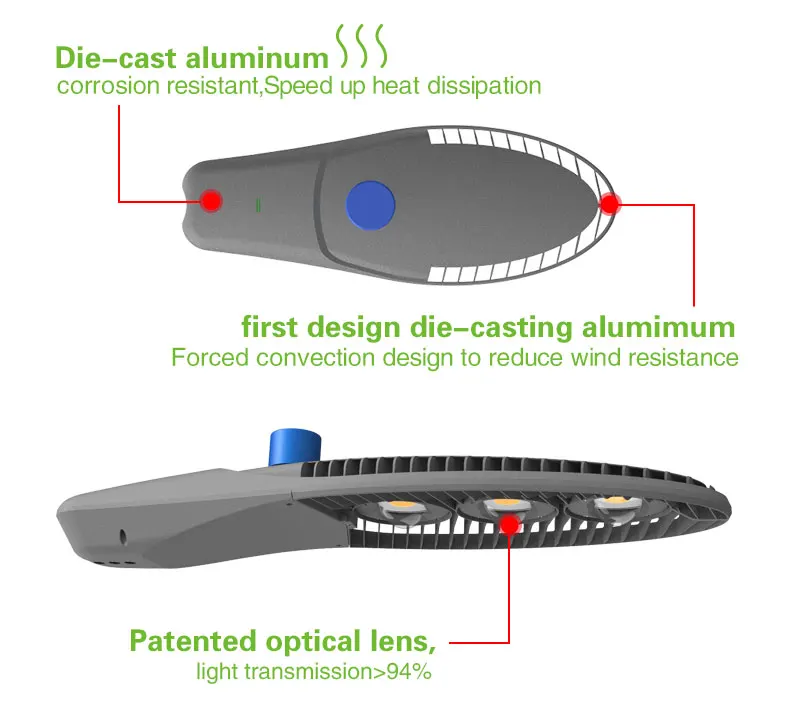 
Led Light Supplier Streetlights 30W to 210w 12000 Lumens 150 lm/W SMD3030 Led Street Light 80W 