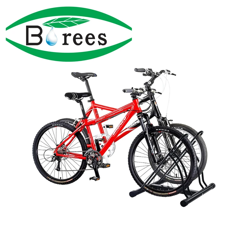 Bicycle Floor Parking Rack Stand Road Bikes Indoor Outdoor Garage Storage Classic 2 Bikes