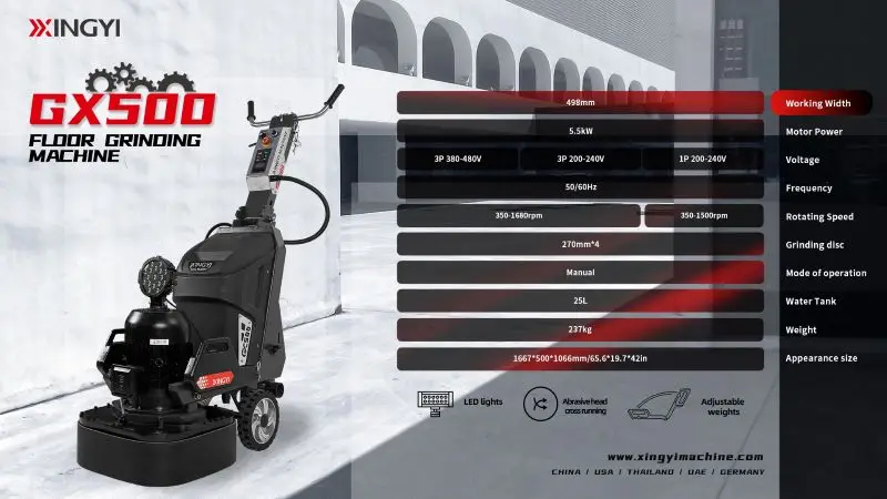 GX500 4 Heads Planetary Epoxy Removal Floor Grinder Concrete Floor Polishing Machine