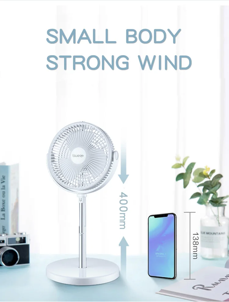 Small Electric Cordless Table Fan Rechargeable Wireless