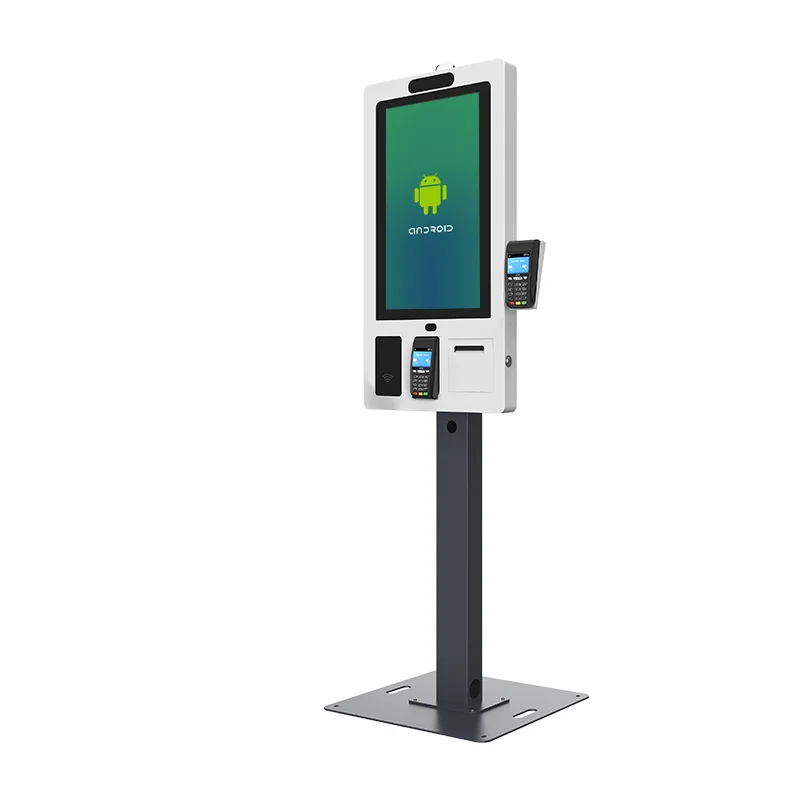 Height Adjustable Free Standing 21.5 inch Touch Screen Fast Food Self-ordering Kiosk