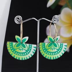 SophiaXuan Yiwu junjian New Arrival Fashion  Acrylic Jewelry Wholesale Polynesian Hawaiian Tribal Earrings