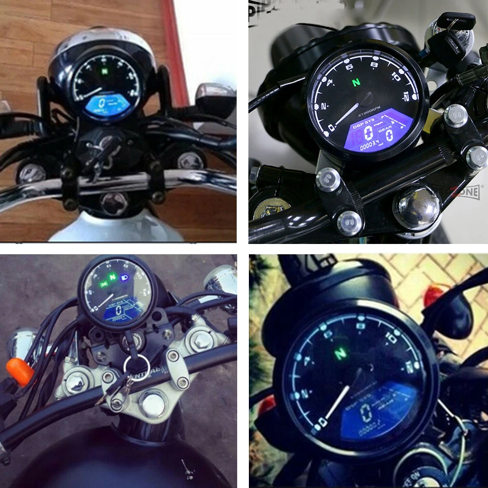 Мотоцикл 12000Rmp Lcd цифровой одометр спидометр тахометр 1/2/4 цилиндр
