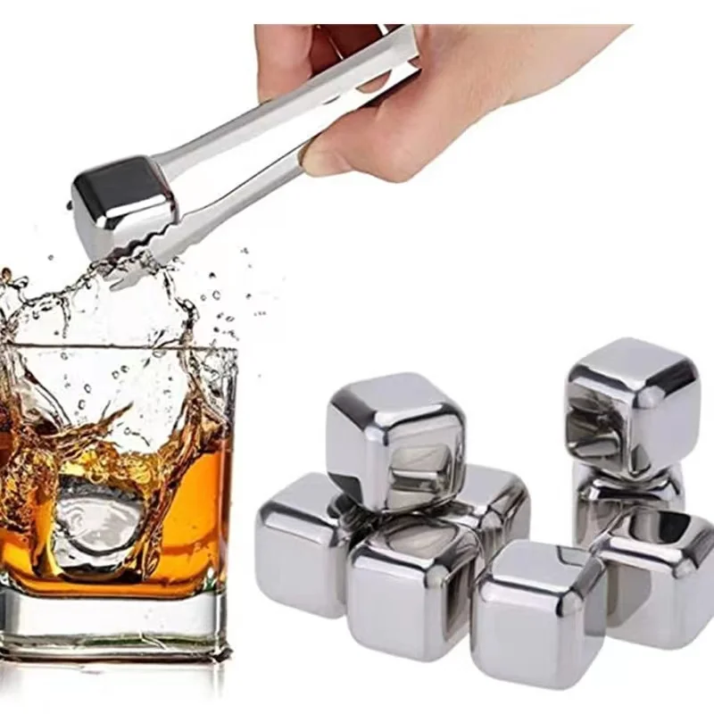 Whiskey Stones 8 Pack Reusable Stainless Steel Ice Cubes