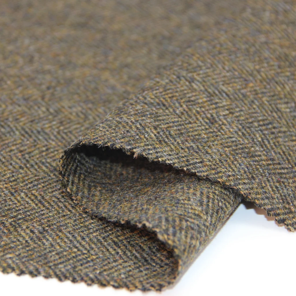 2022 New design herringbone tweed 100% full wool fabric for coat