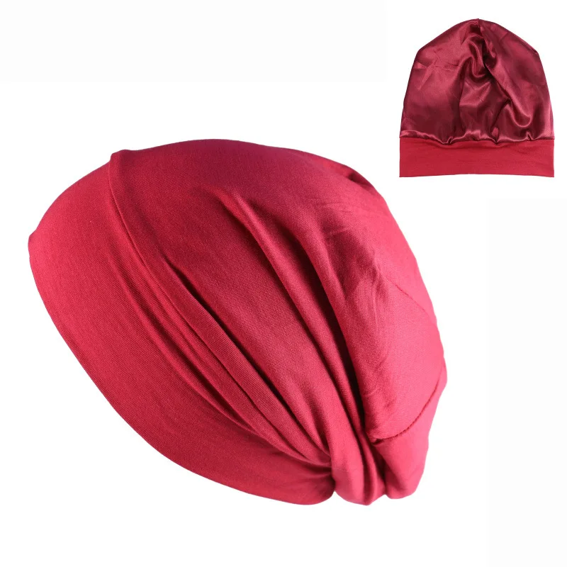 Custom Soft Silk Satin Lined Sleeping Hair Bonnet Hat Undercap Underscarf for
