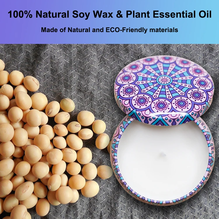 Color Box Luxury 4.4 Scented Soy Wax Customized Metal Tin Box Holiday Birthday Wedding Perfumed Wholesale Candle