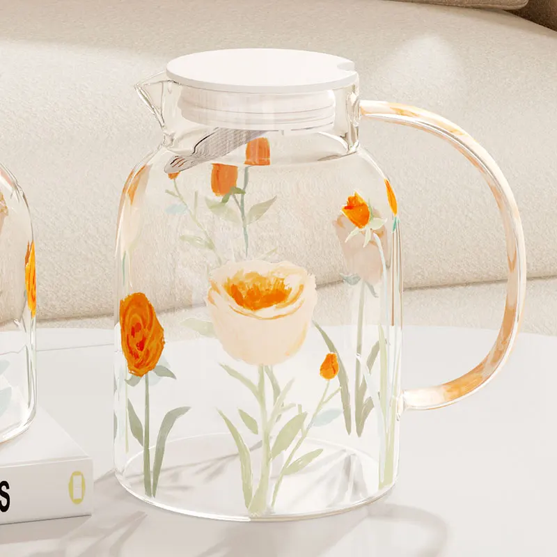 Drink Ware Glass Water Jug Set Juice Tea 3 Pcs Home Use Drinking Glass Pitcher Jugs Cups Sets