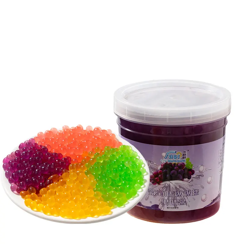 1.3kg wholesale fresh boba tea popping boba ready to drink grape popping boba for bubble tea