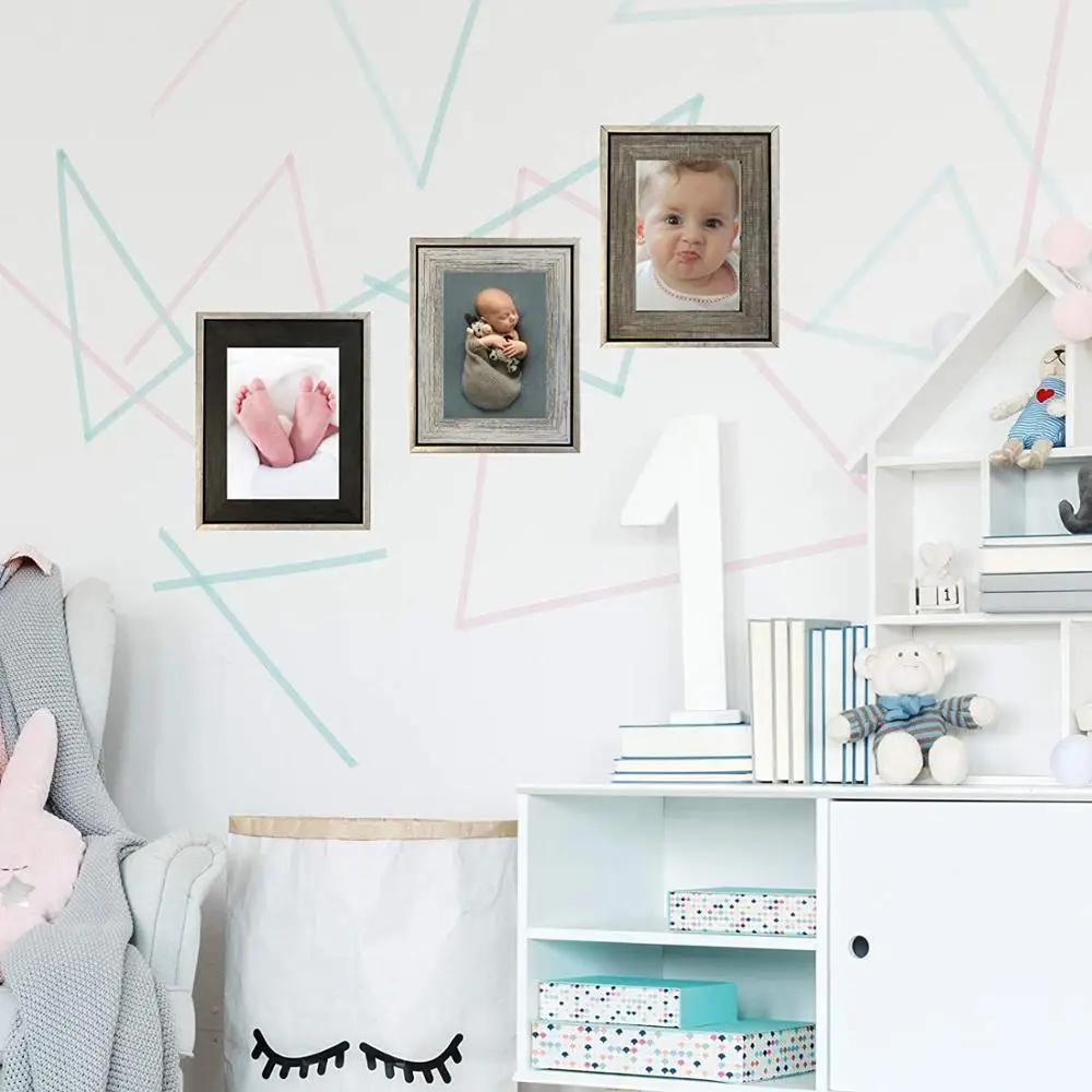 
Distressed Farmhouse Industrial Table Frame 4x6 Rustic Picture Frames 