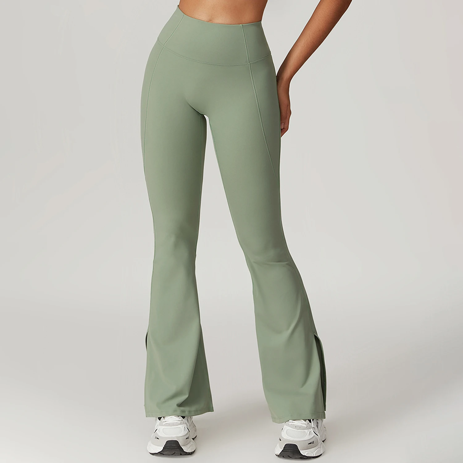 Quick-drying casual flared pants for women to wear as outerwear, high waist wide leg hip lift yoga pants for fitness and sports