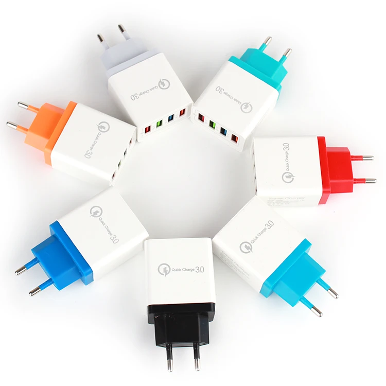 Smart QC3.0 Quick Mobile Tablet Fast Charging Chargers Android Type-c IOS Travel 4 USB Charger Phone Accessories