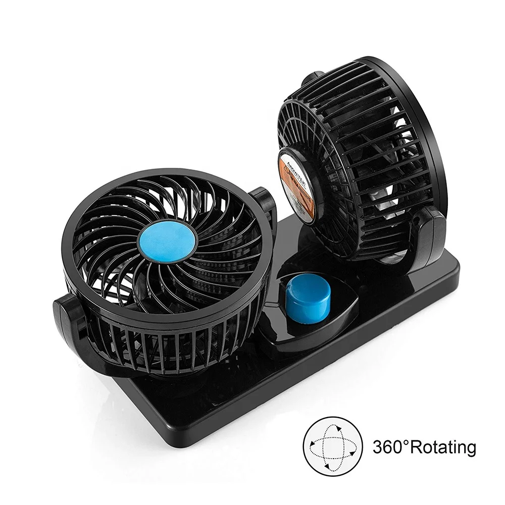 4inch/108mm DC 12V 6.5W Vehicle Blower In Car Revolving Plastic Car Fan 360 degree