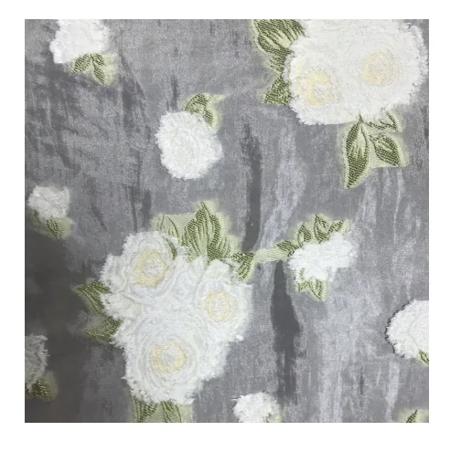 
WOVEN FABRIC JACQUARD FLORA DOUBLE CLIP FABRIC NYLON ACRYLIC RAYON METALLIC FOR GARMENTS SKIRTS BLOUSES 