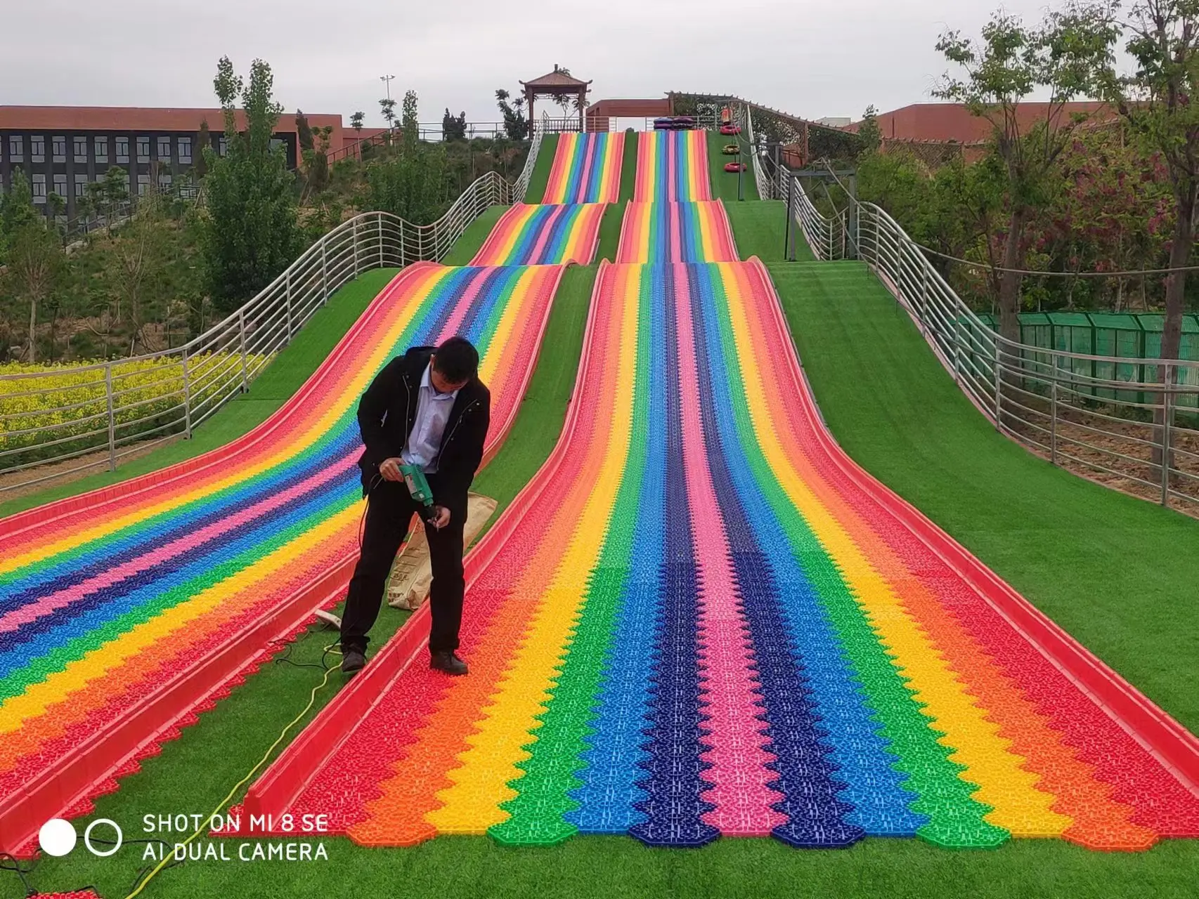 RainbowSlide открытый пластиковый парк развлечений весело и красочные развлечения