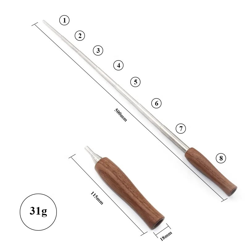 Custom Bushcraft Fire Kits Magnesium Ferro Rod Feuerstarter Kit with Wooden Blower Pipe for Camping