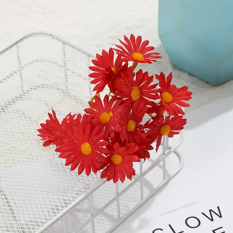 5 heads factory high quality artificial gerbera small daisy flower head for home wedding