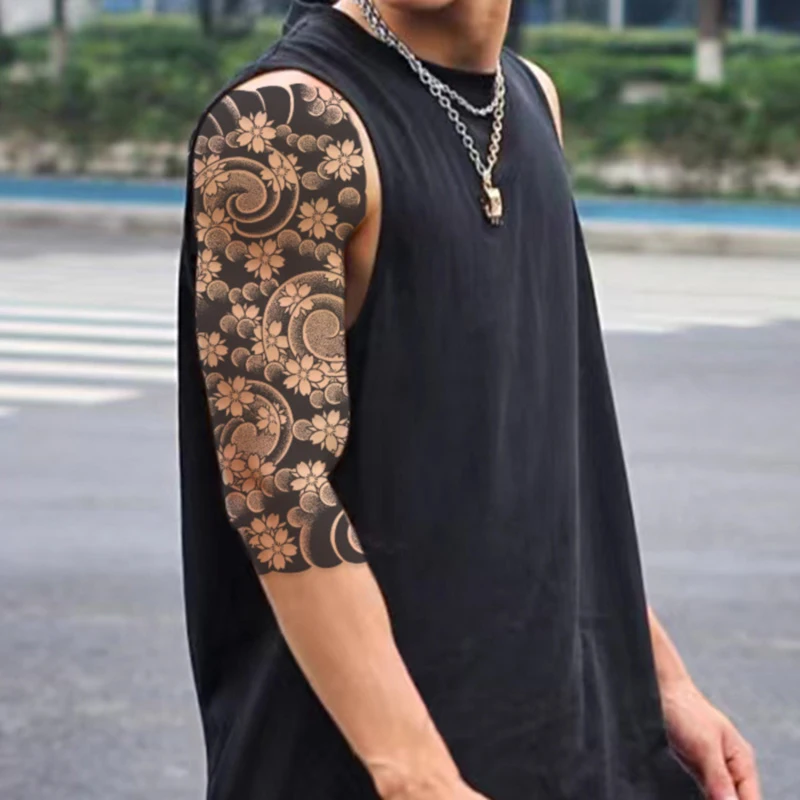 Hot Sale Wholesale Temporary Tattoos Seven-arm Cool Herbal Juice Tattoo Stickers Temporary Waterproof Flowers Tattoo For Boys