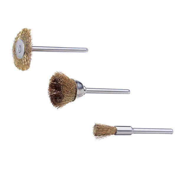 3pcs 22mm/13mm/5mm Mini Stainless Steel Brass Wire Metal Polishing Brush Wheels Accessories Tools