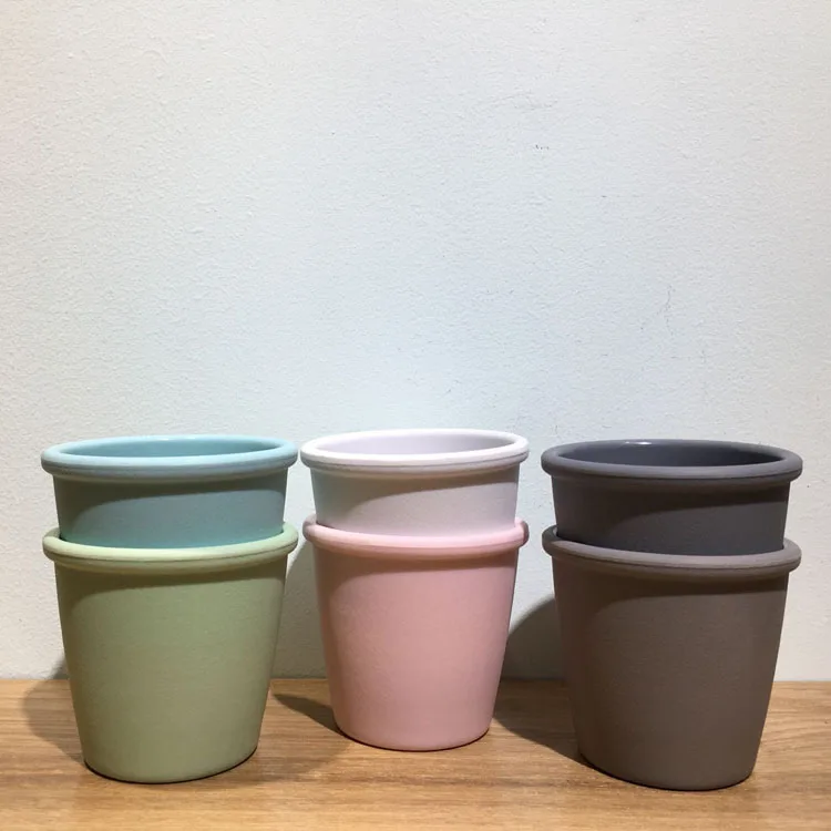 Round Thick Mouth Home Plastic Colorful Artificial Plant Flower Pots Planters Indoor