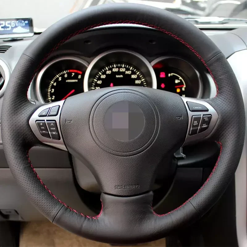 Black Artificial Leather Car Steering Wheel Cover for Suzuki Grand Vitara 2007 2008 2009 2010 2011 2012 2013