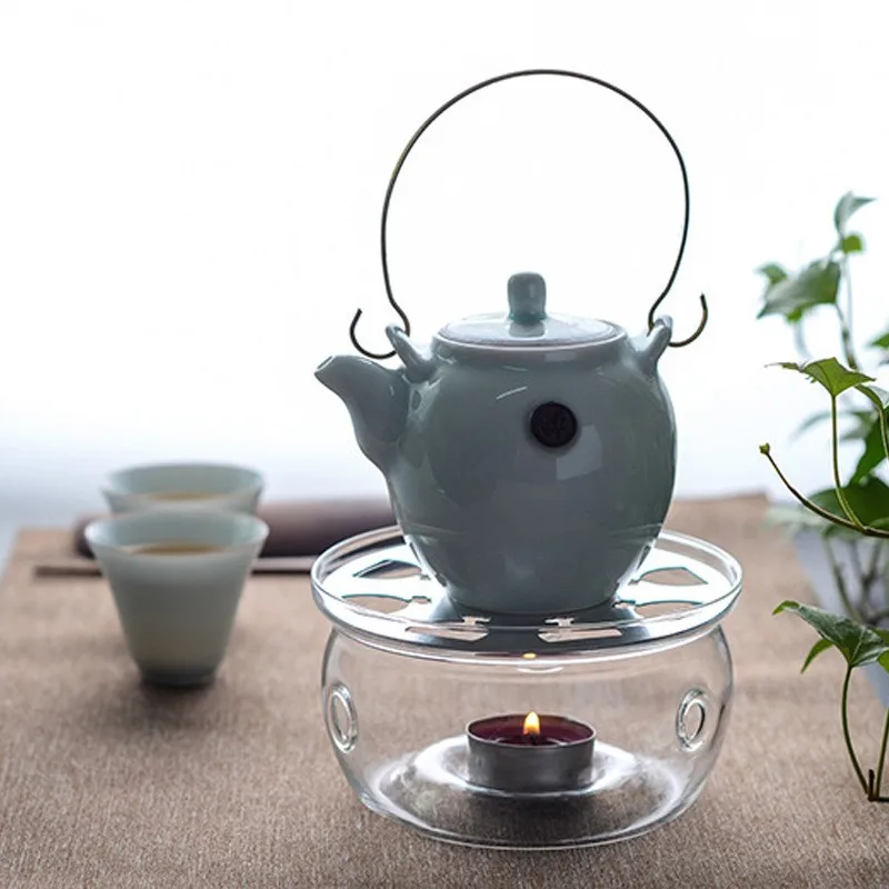 Термостойкий стеклянный чайный набор круглая нагревательная основа подогреватель стеклянная изоляционная Базовая свеча
