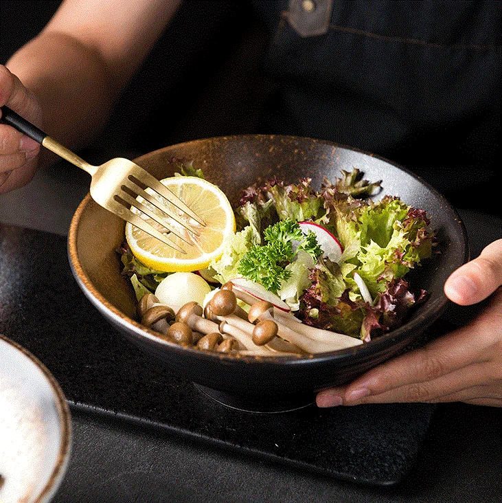 8Inch Finest Quality Custom OEM Handmade Japanese Restaurant Tableware Ceramic Soup Noodle Ramen Bowl