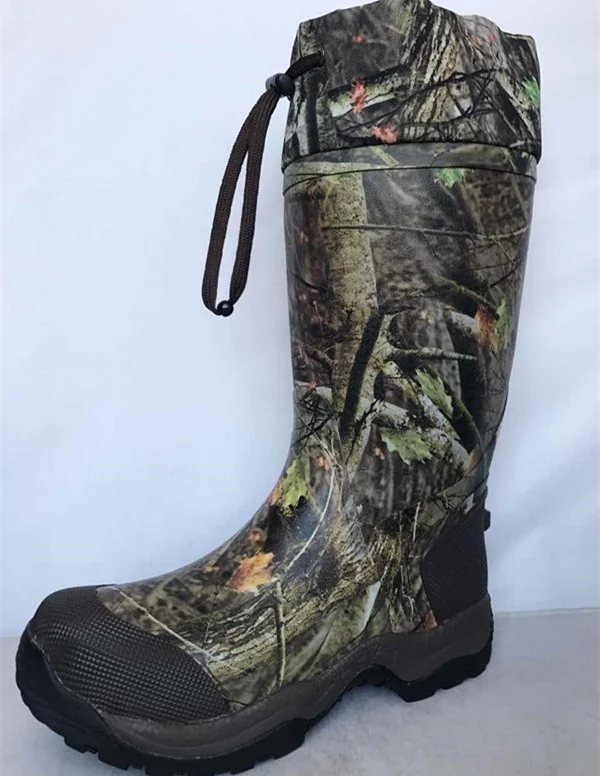 Rubber Camo Hunting Boots With Felt Socks