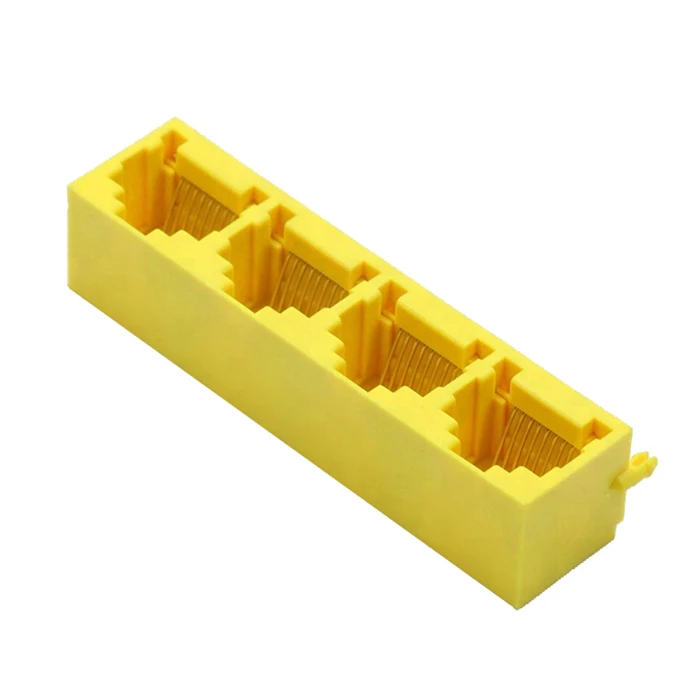 Китай, оптовая продажа, неэкранированный сетевой модульный разъем 1x4 порта RJ45 PCB без света