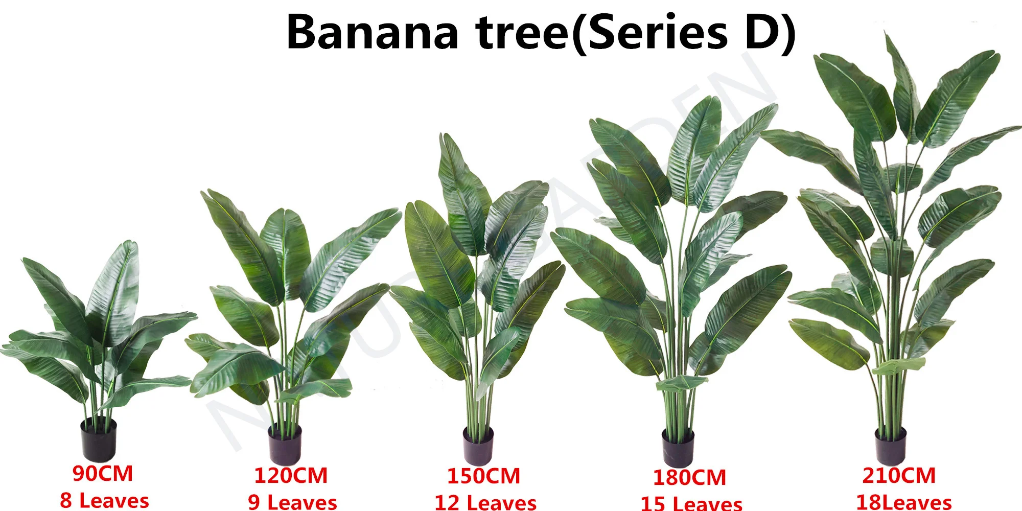 Cheap Hot sale Fake Strelitzia Musa Banana Tree Garden UV Resistant Artificial Plant Faux Tree