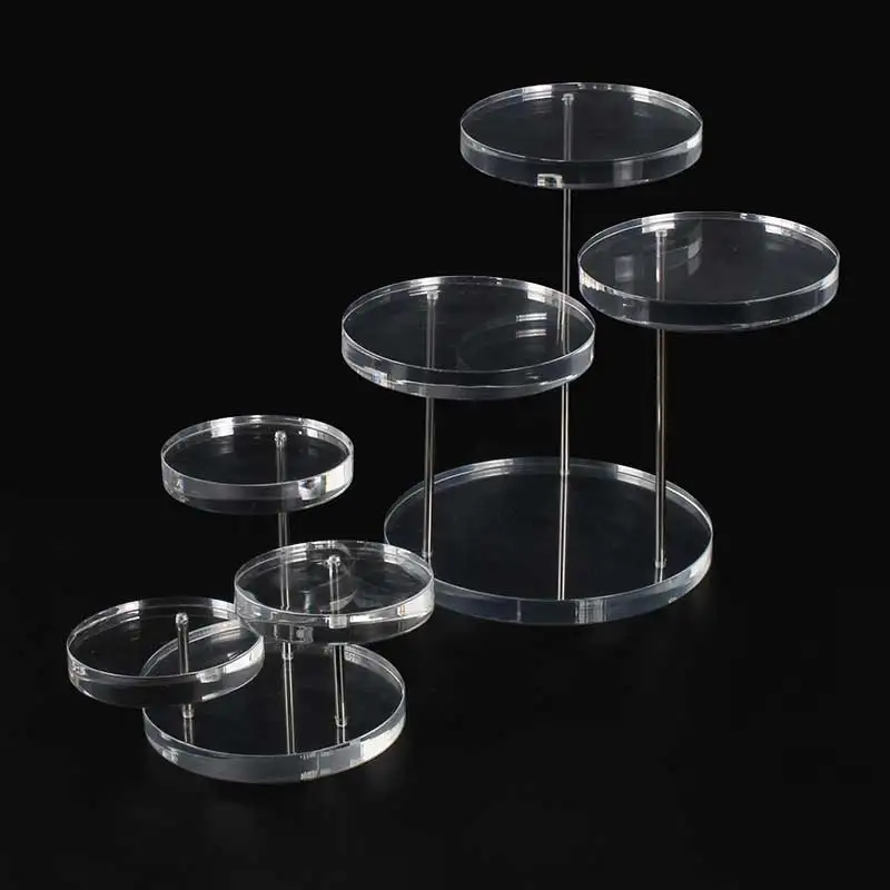 
3 Tier Acrylic Rotatable Jewelry Display Stands Rings Earrings Clear 