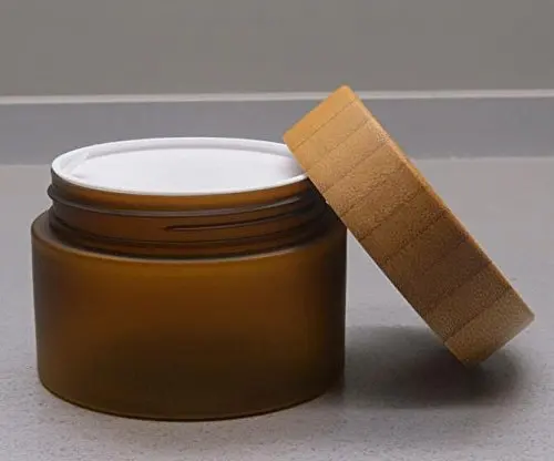 frosted amber clear pet plastic body butter Lip Scrub Container cosmetic cream jar with bamboo lid