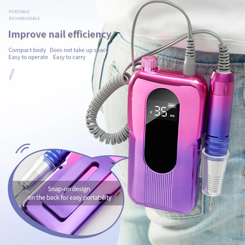 IKSBEAUTY 35000 RPM Professionnels Nail Drill Manicure Machine Polisher Tools E File Nail Drill 25W Stainless Steel 15 * 8 * 3cm