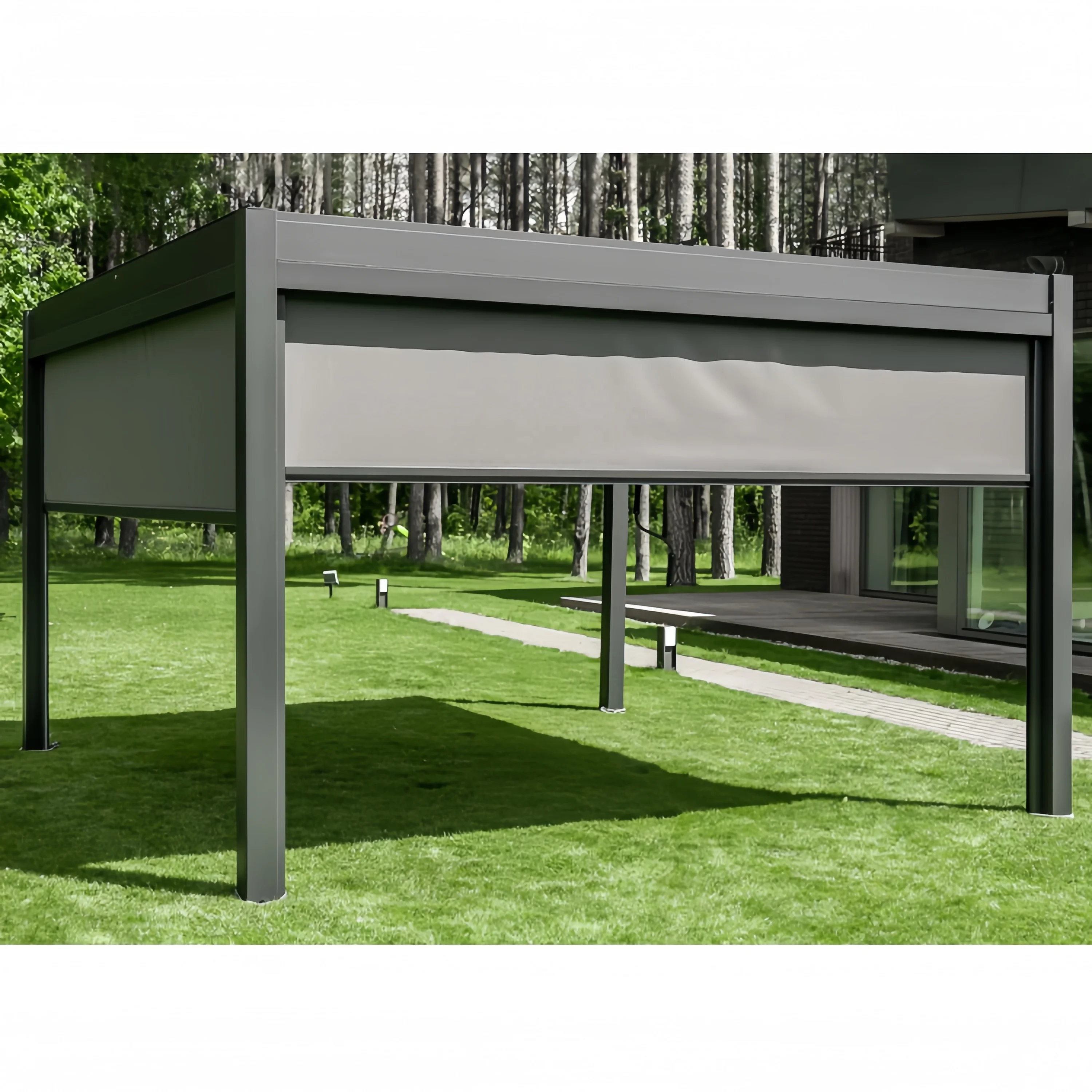 Customized Summerhouses Garden Louver Bracket Canopy Pergola Motorized Roof Retractable Outdoor Gazebo Aluminium Forsale