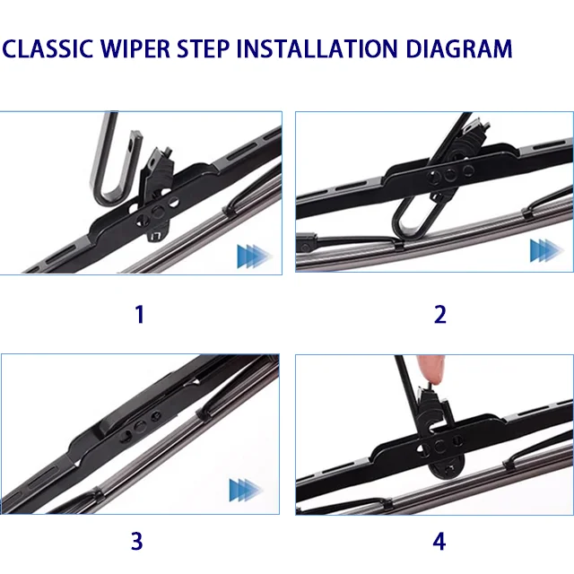 HUOYE Front & Rear Frame Bone Windshield Wipers 3pk Standard Fit for 1994-1999 Toyota Celica